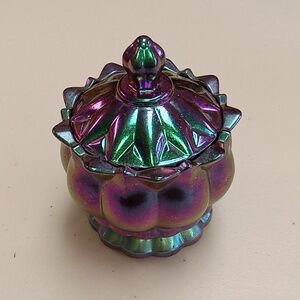 Handcrafted resin iridescent jar